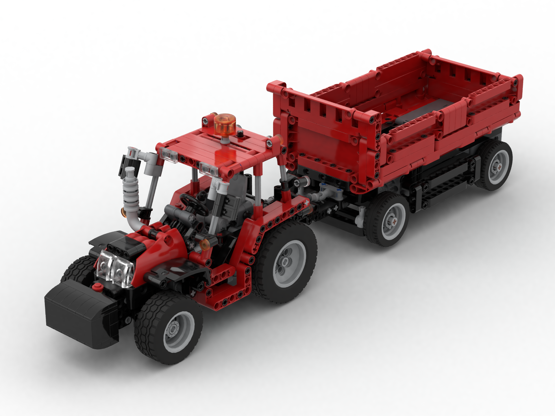 Farm Tractor, Minifigure scale, Kit Made With Real LEGO