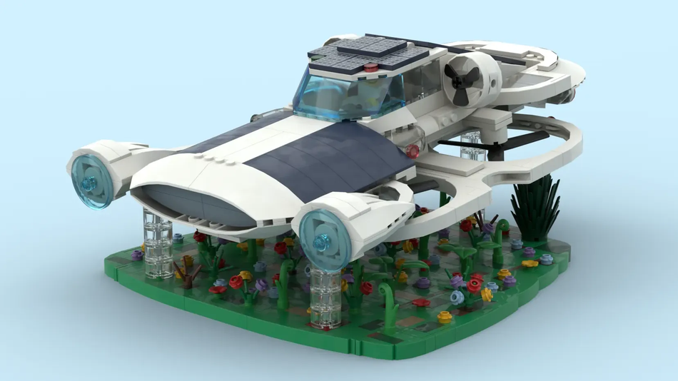 LEGO IDEAS Celebrating 90 years of play in LEGO House Futuristic Sunlight Flying Car