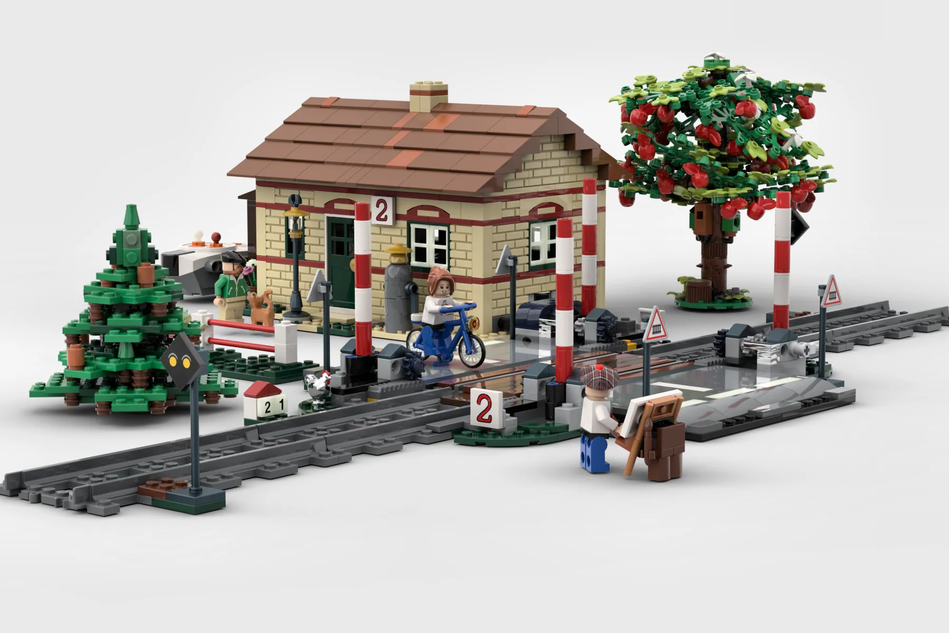 Lego train best sale level crossing