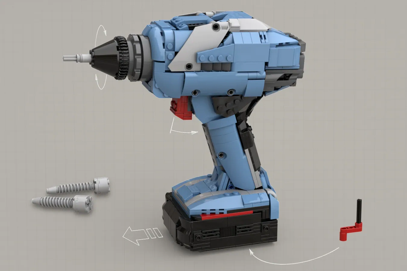 Lego Power Drill LEGO Technic Cordless Power Drill Spins Its Way Into