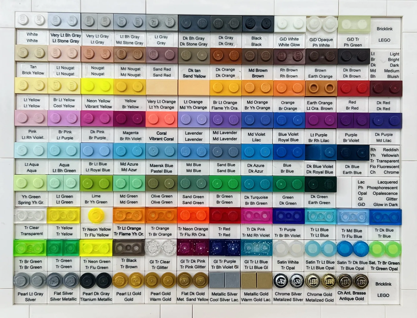 All the Current LEGO Colors! See the colors and color names for all the  LEGO bricks.