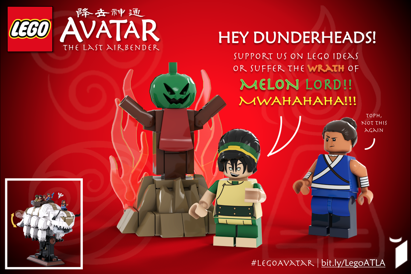 YIP YIP Team Avatar! My Lego Avatar: The Last Airbender project is almost  to 2,000 supporters on Lego Ideas! With 10,000 votes it could actually  become a real set! Please consider supporting