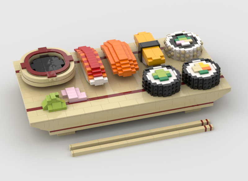 Plateau de Sushi imprimée sur Brique 2x2 Lego®