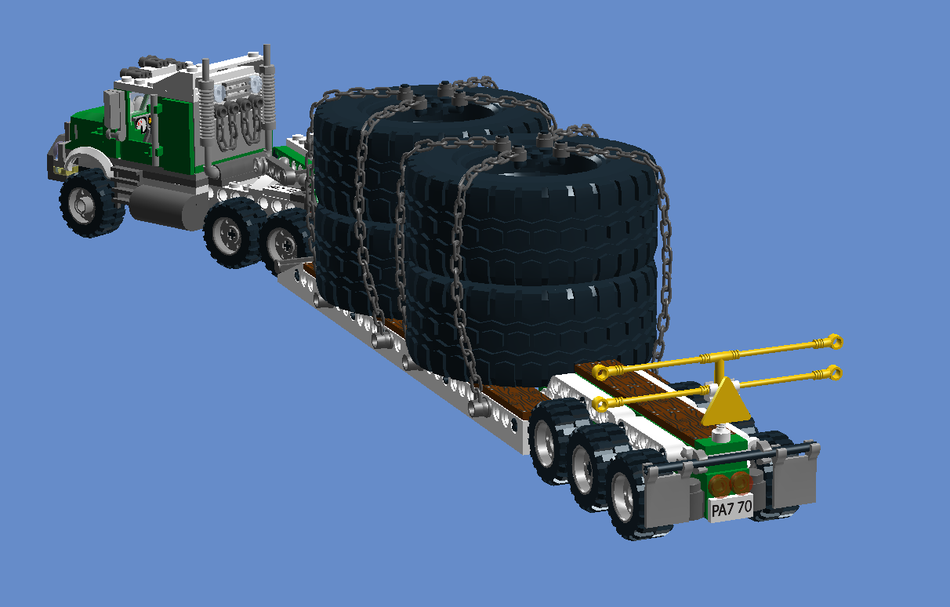 LEGO IDEAS Heavy Hauler Detailed Tractor and Lowboy Trailer