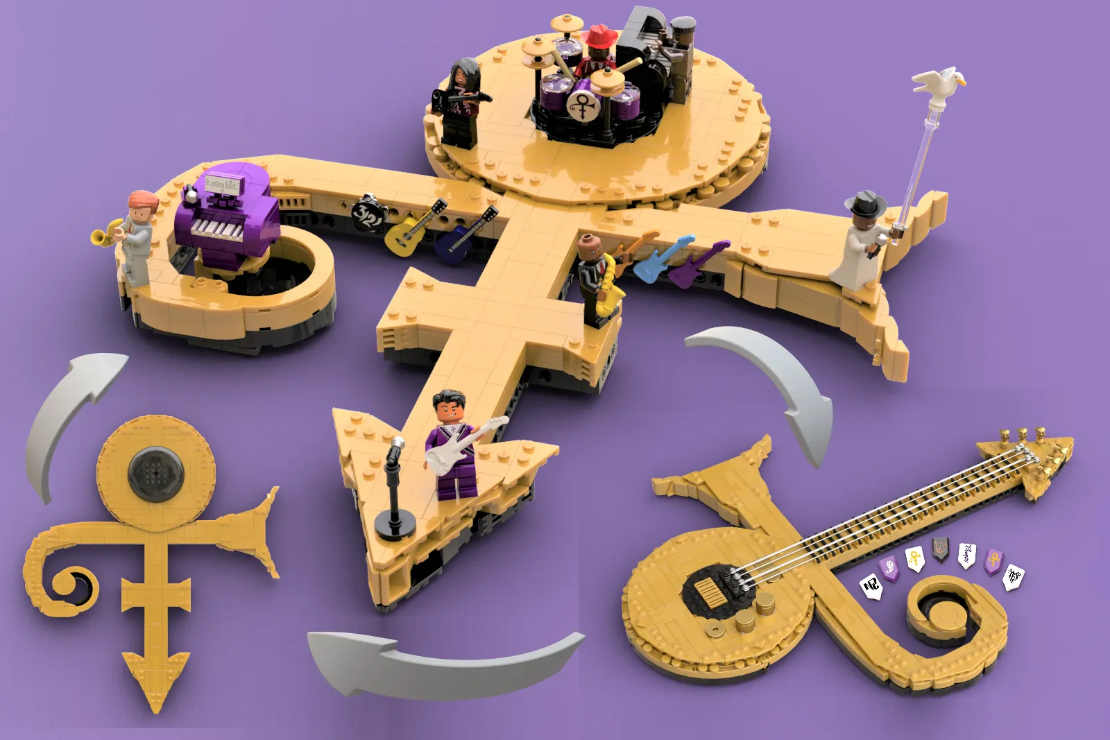 Prince: The Symbol of Musicology 3-in-1 Set - Wall Art, Concert Stage ...