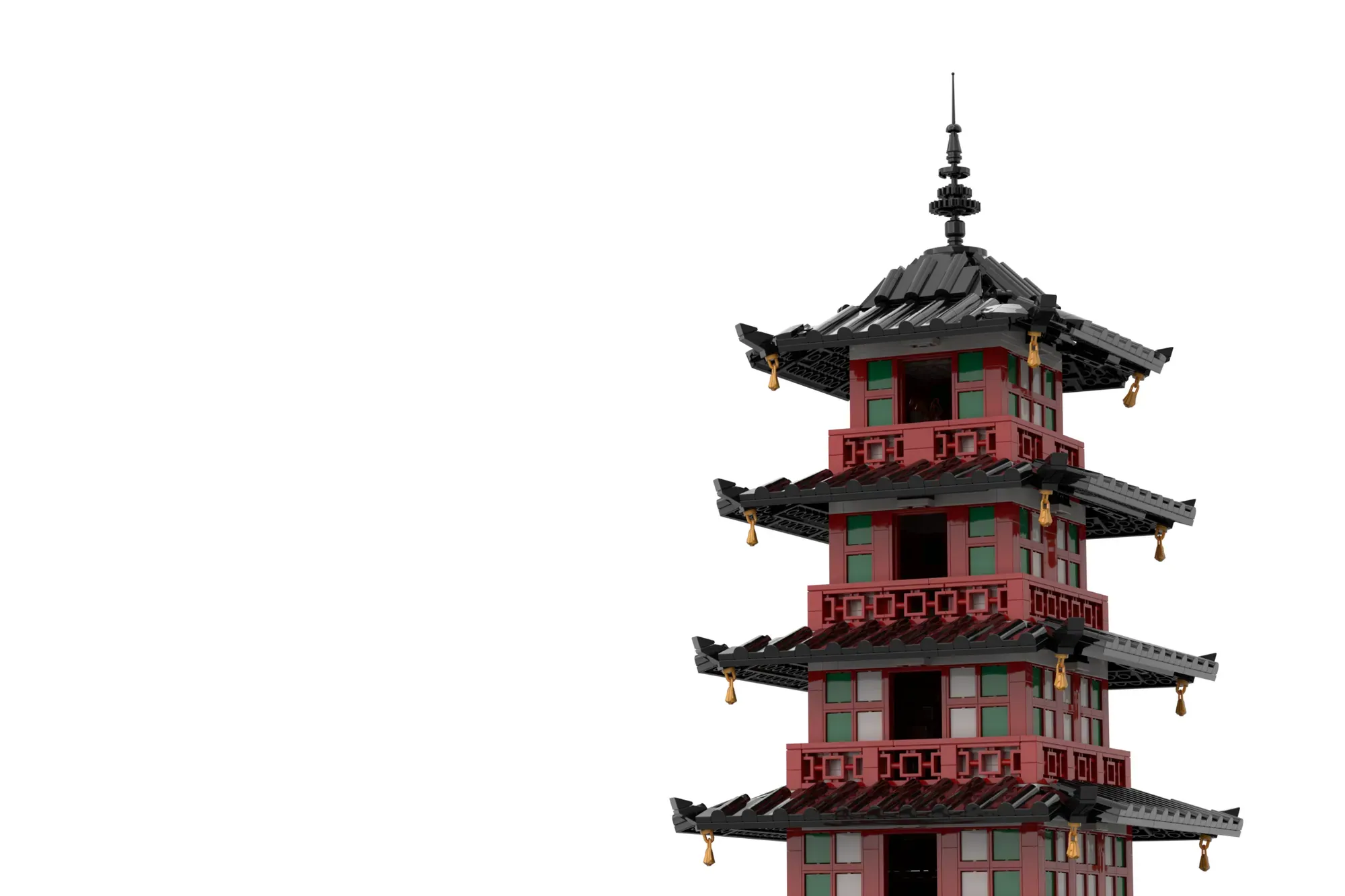 寺院と仏塔の風景画 金色フレーム Japanese Pagoda | LEGO® Ideas