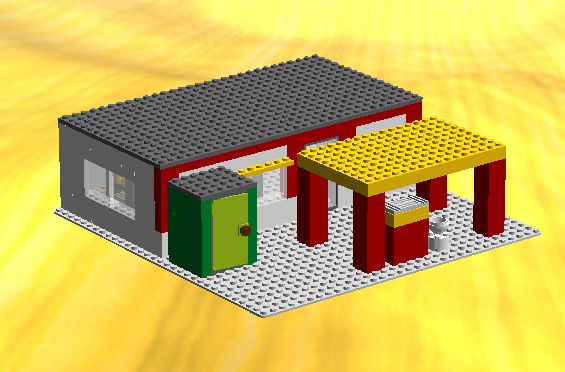 LEGO IDEAS Gas Station With Detailed Interior