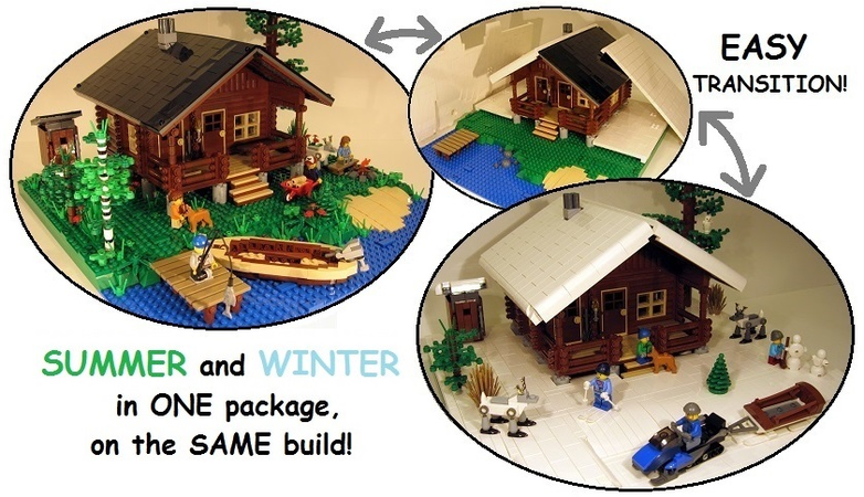 Lego Ideas Log Cabin Two Seasons