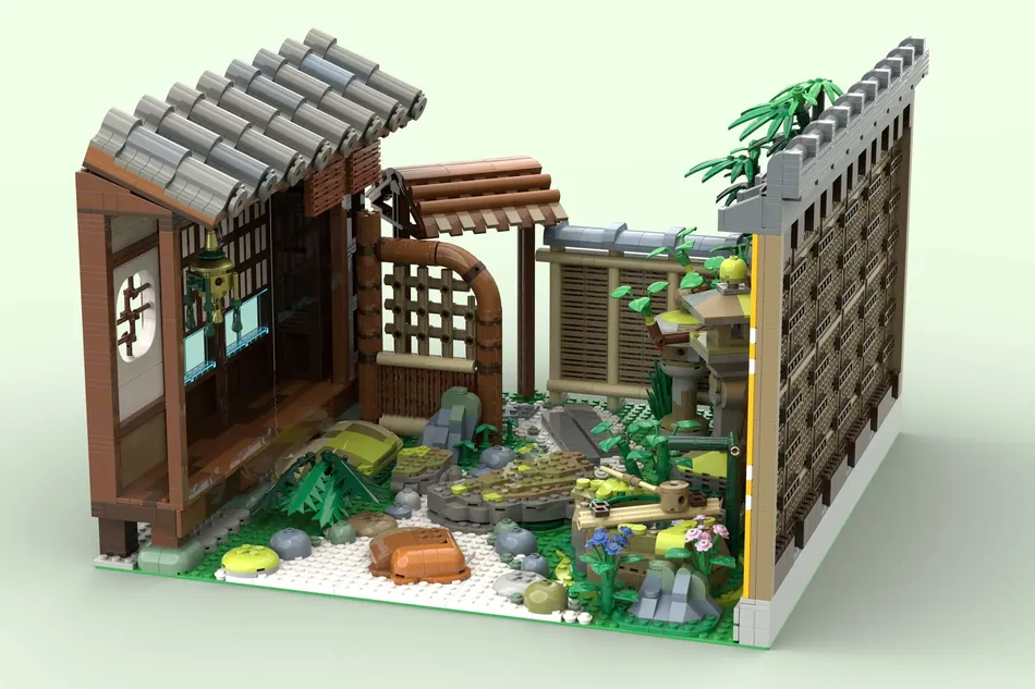 Captivating Lego Scenes of Japanese Garden and Home