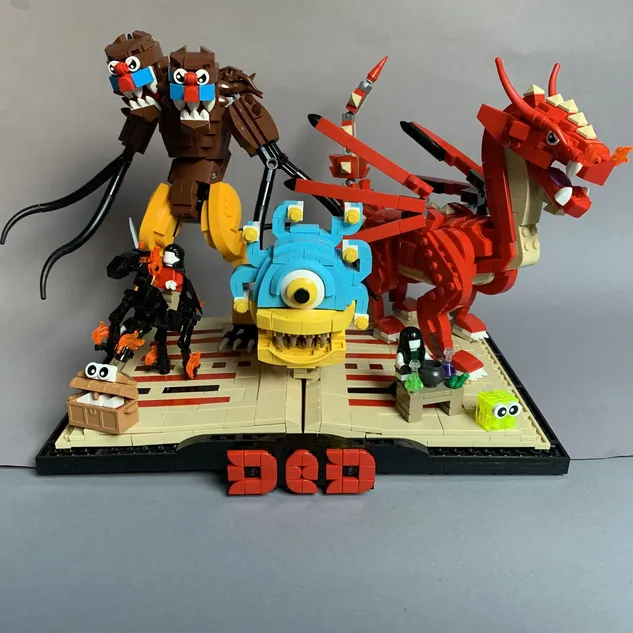 The fan-made D&D LEGO set entitled "The Monster Manual" one of the entries in Dungeons & Dragons' 50th anniversary contest.