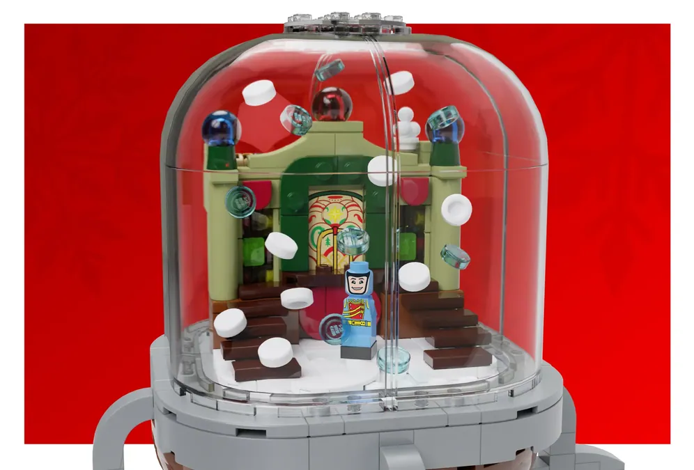 Santa snow hot sale globe lego