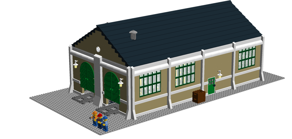 Lego store train shed