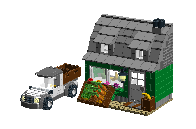 Lego green grocer online minifigures