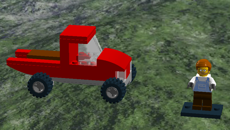 lego red pickup truck