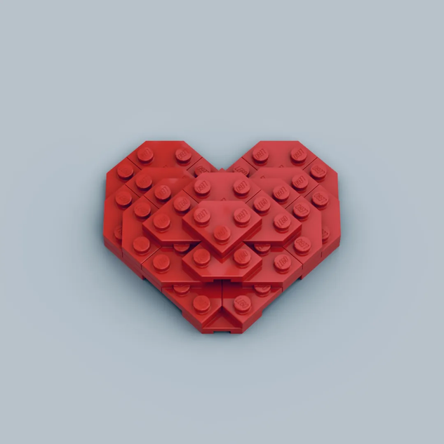 Premium Photo  A lego heart made of lego bricks with a heart on the front.