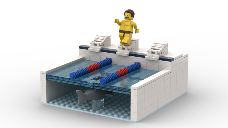 Lego swimming hot sale shark