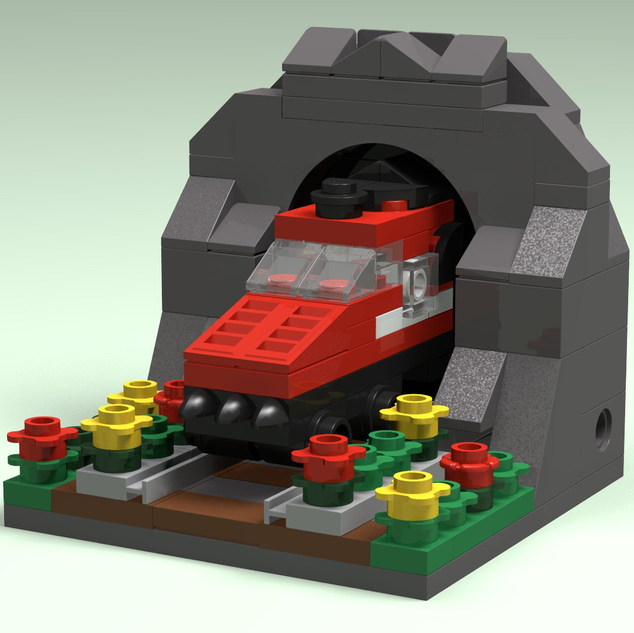 Lego train best sale tunnel ideas