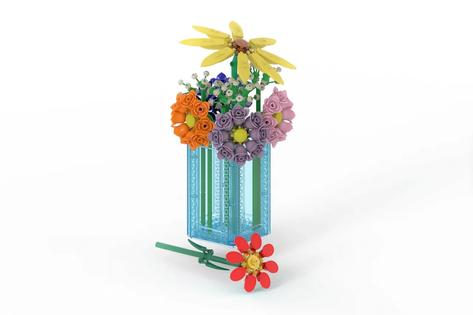 LEGO IDEAS Vase of Flowers Desktop Display