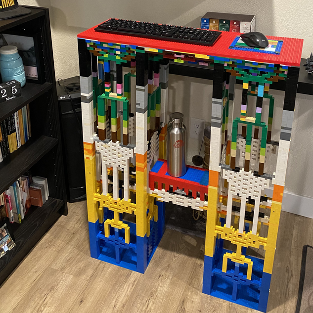 Desk made best sale out of legos