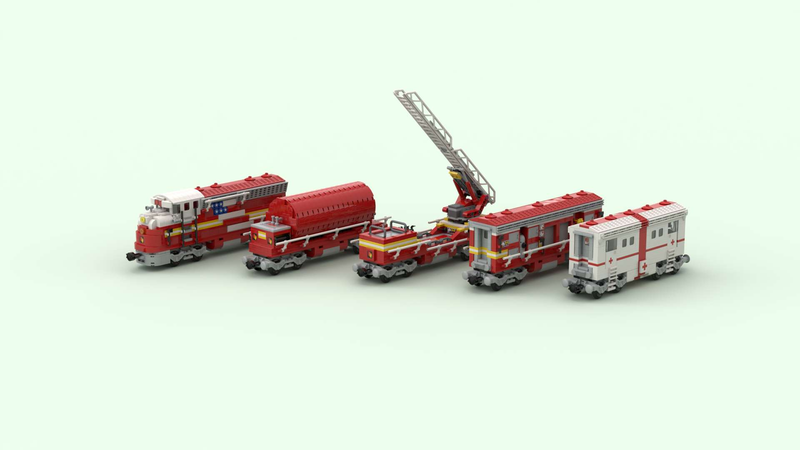 lego fire train