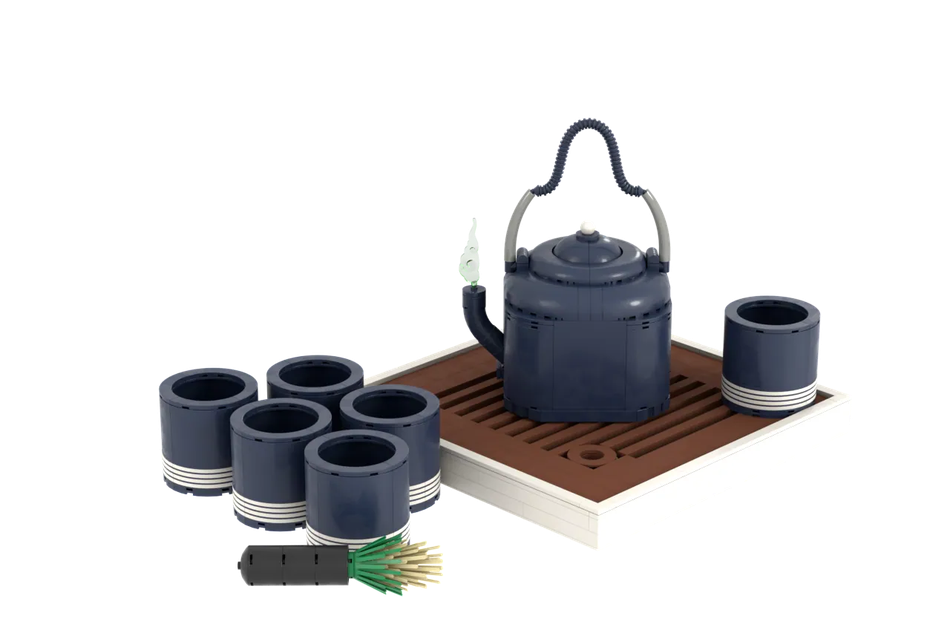 LEGO IDEAS Blue Tea Set With Tray