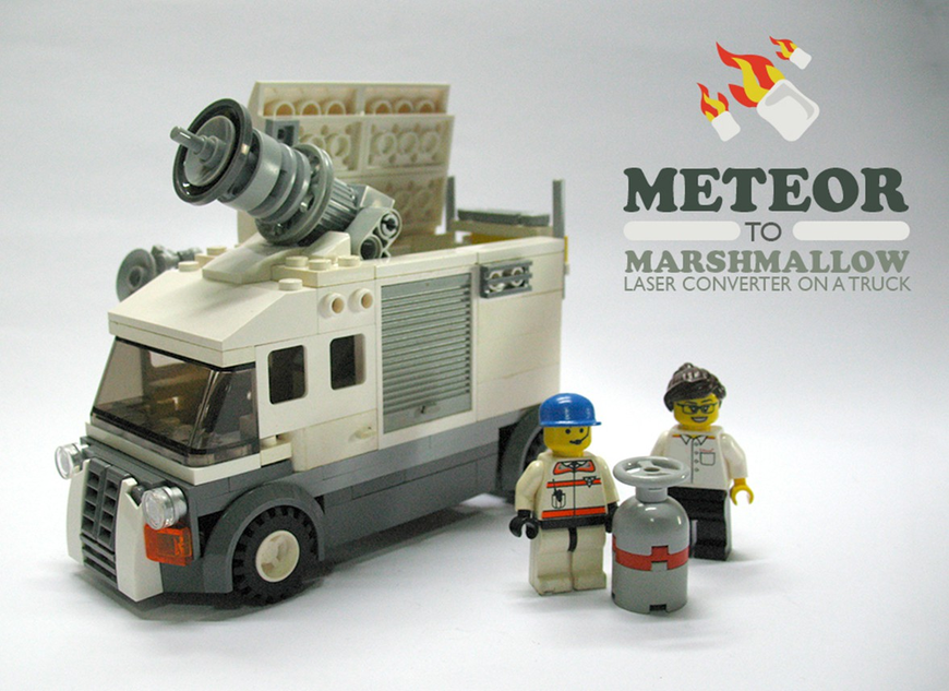 LEGO IDEAS Meteor to Marshmallow Laser Converter on a Truck