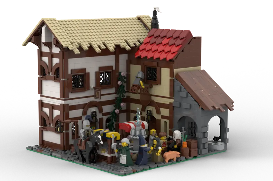 Lego medieval hot sale market