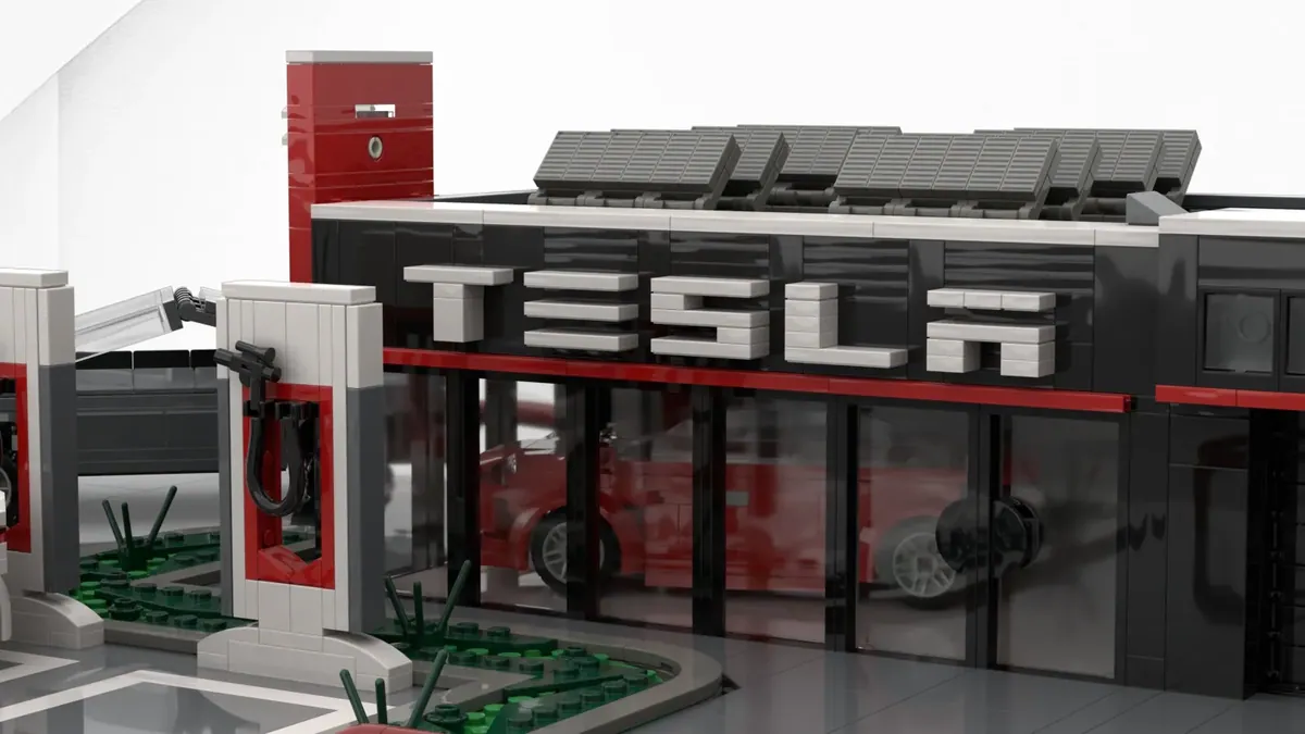 Fan-Made Tesla Dealership LEGO Set Won't Let Other LEGO Cars Use Its  Superchargers