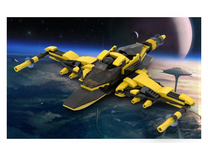 LEGO IDEAS Black and Yellow Futuristic Spaceship