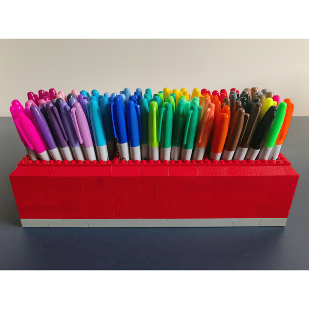 LEGO MOC Pens, pencils and desk organizer by PedroJ