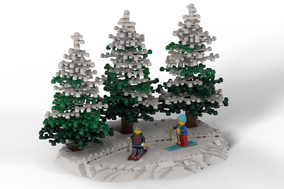 LEGO IDEAS We love sports Ski Under Snowy Fir Trees