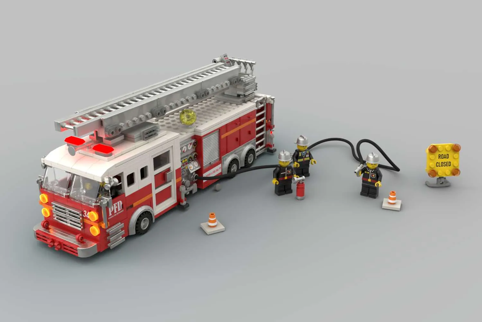 lego moc fire truck