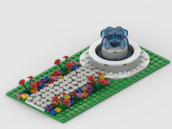 lego fountain moc