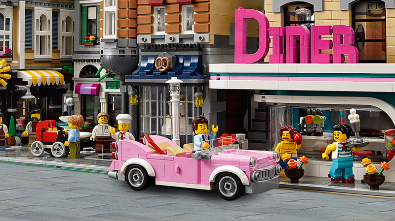 pink lego car