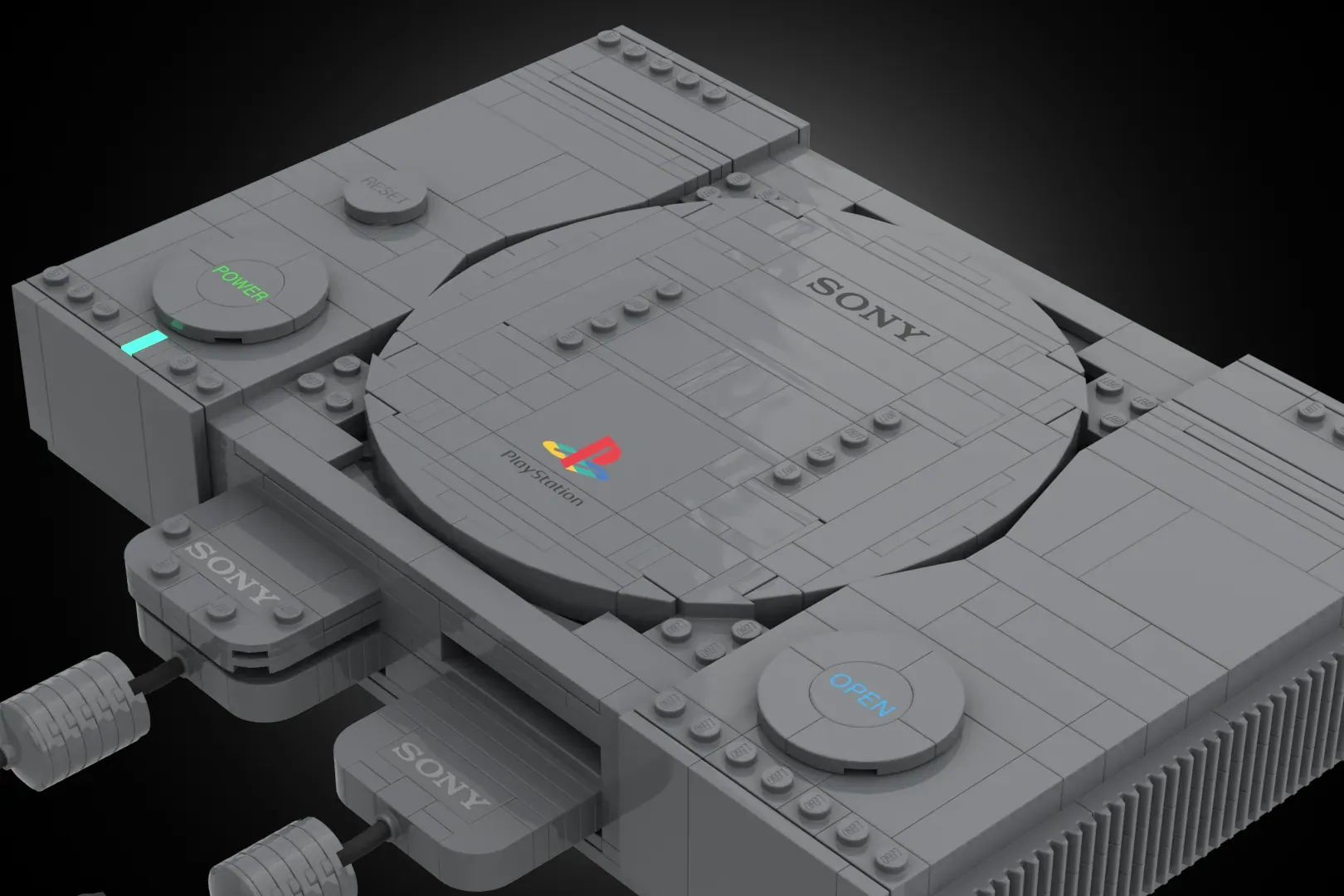 LEGO Ideas Sony PlayStation project showing controller and accessories