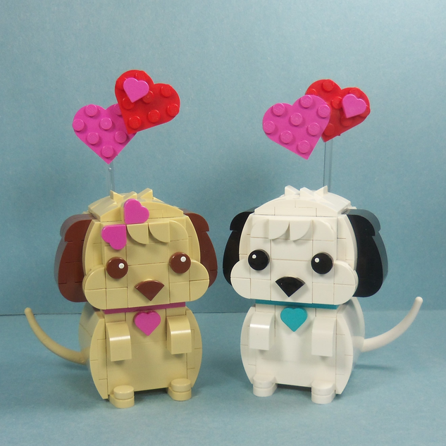 Valentines puppy lego hot sale