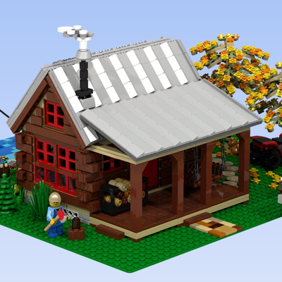 lego log cabin