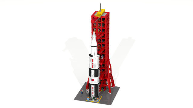 Lego saturn v store rocket launch pad