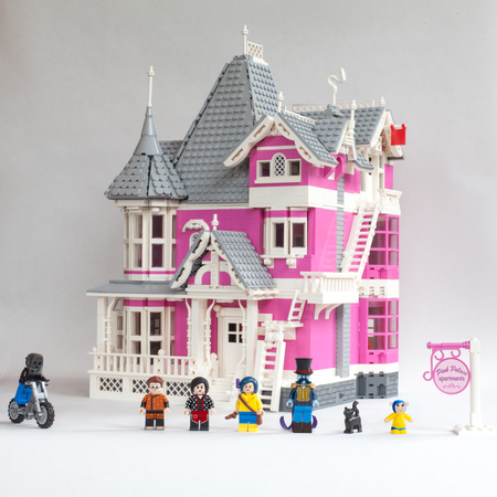 pink lego house