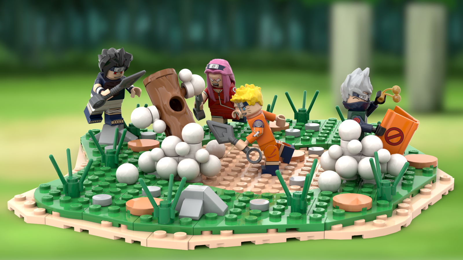 Team 7's Bell Test at Lego Naruto Ichiraku Ramen Shop