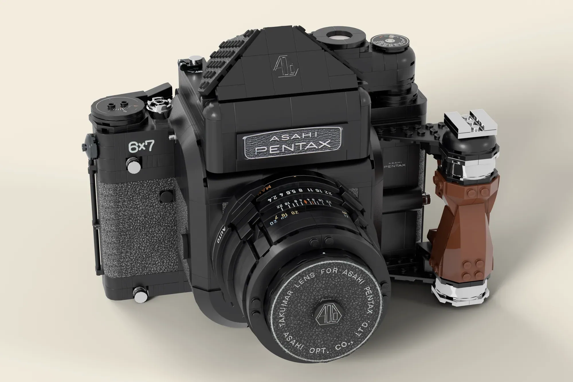 ASAHI PENTAX 6×7 SUPER-TAKUMAR 中判フィルムカメラ PENTAX 67 TTL / smc TAKUMAR 6×7 105mm F2.4 木製グリップ付