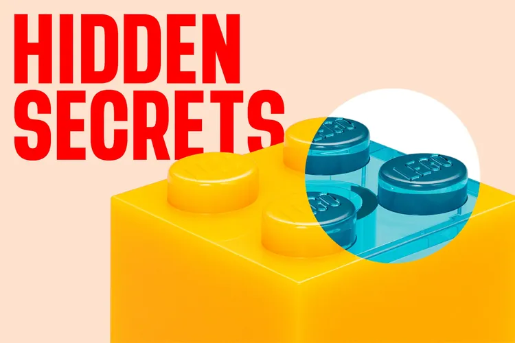 Mixed LEGO elements and plates, close-up
