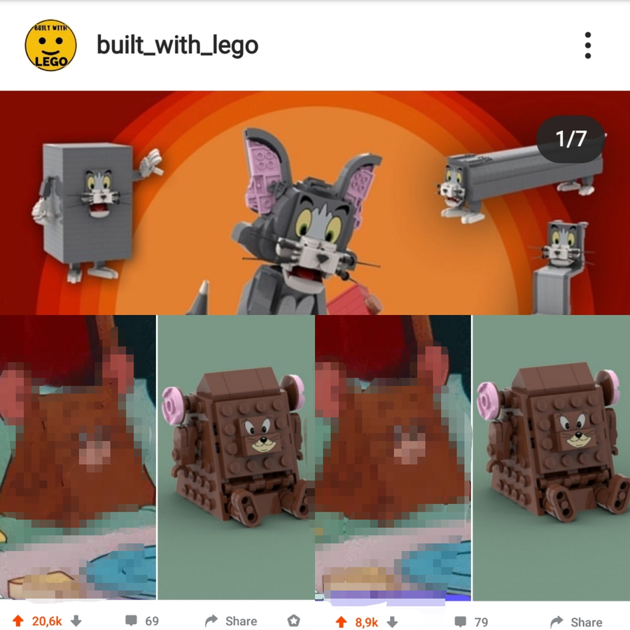 LEGO IDEAS Tom And Jerry 80th Anniversary Figures