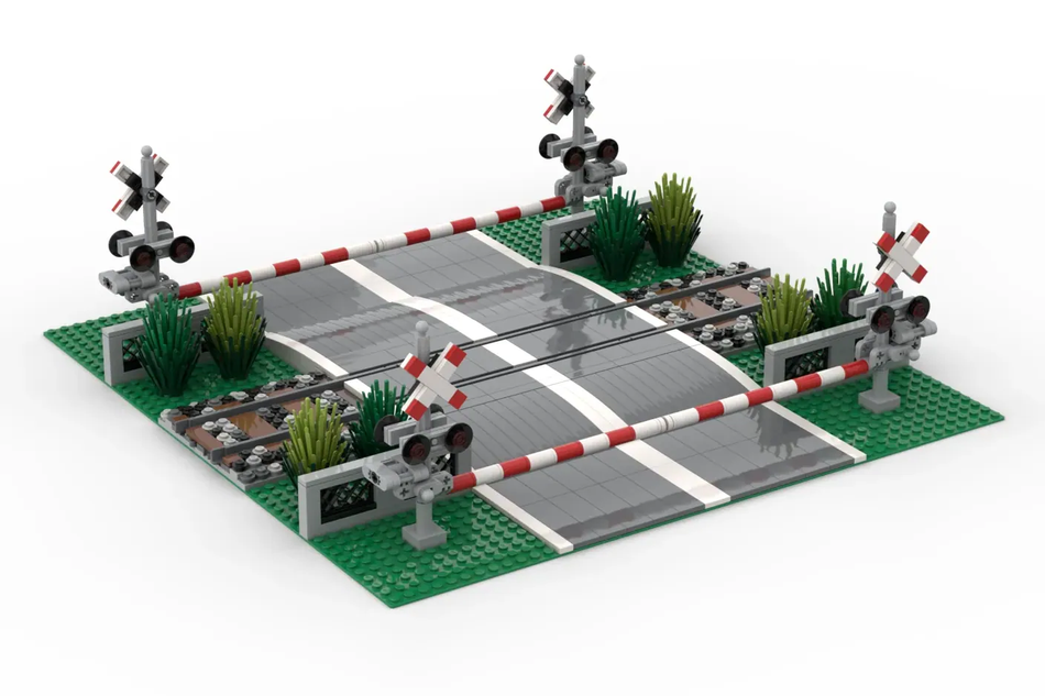 Lego train sales rail crossing