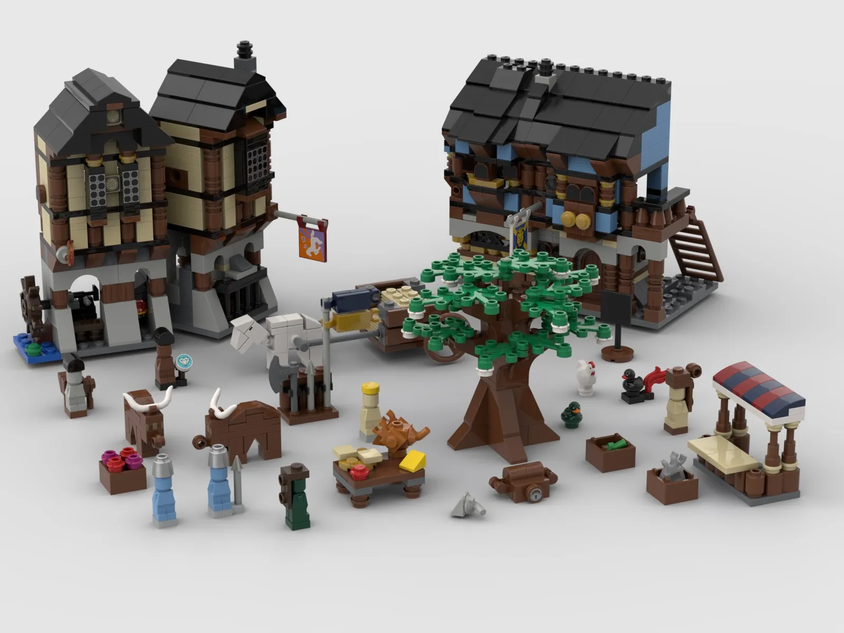 Lego medieval market online village