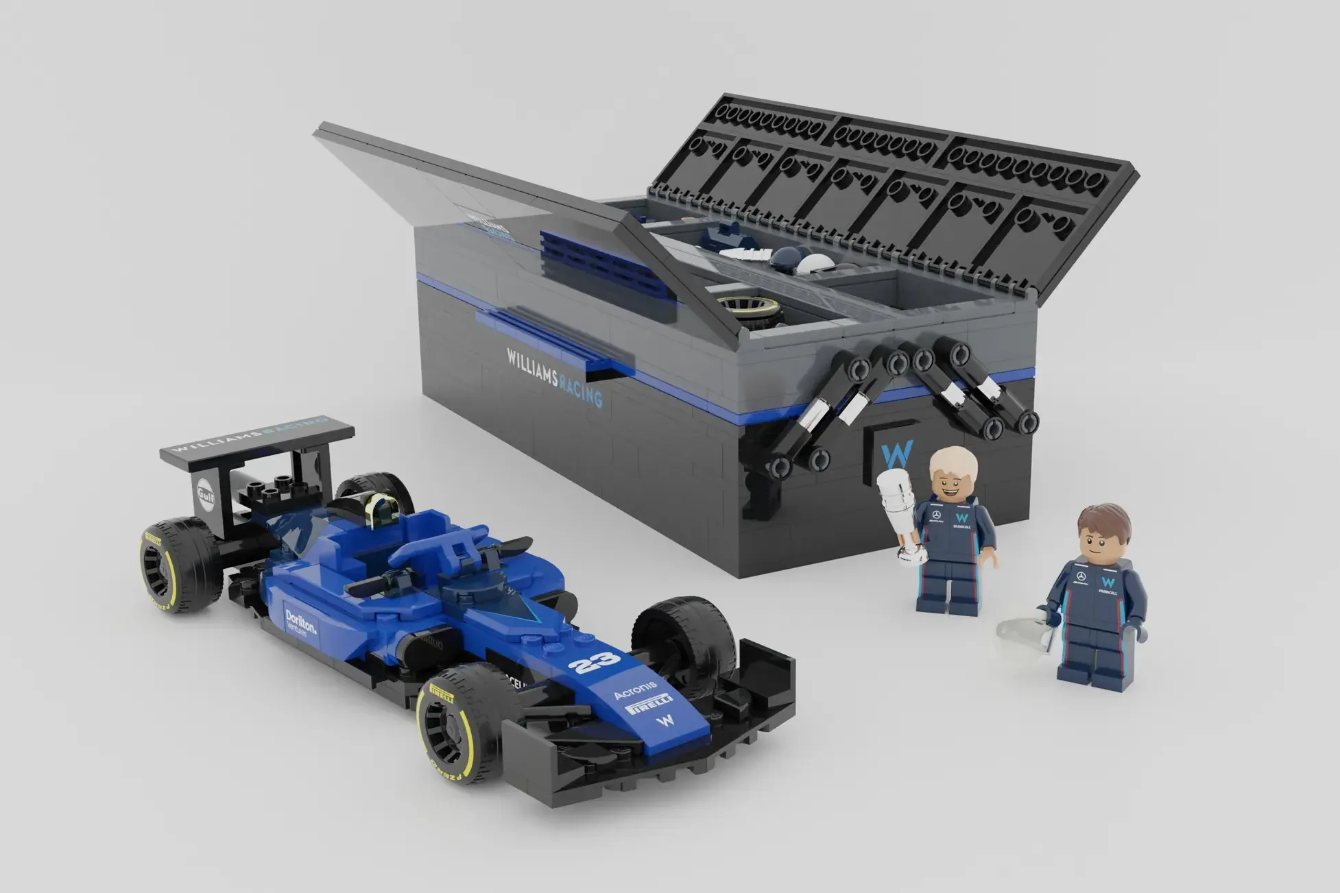 Williams Racing Team FW45 + Toolbox | LEGO® Ideas