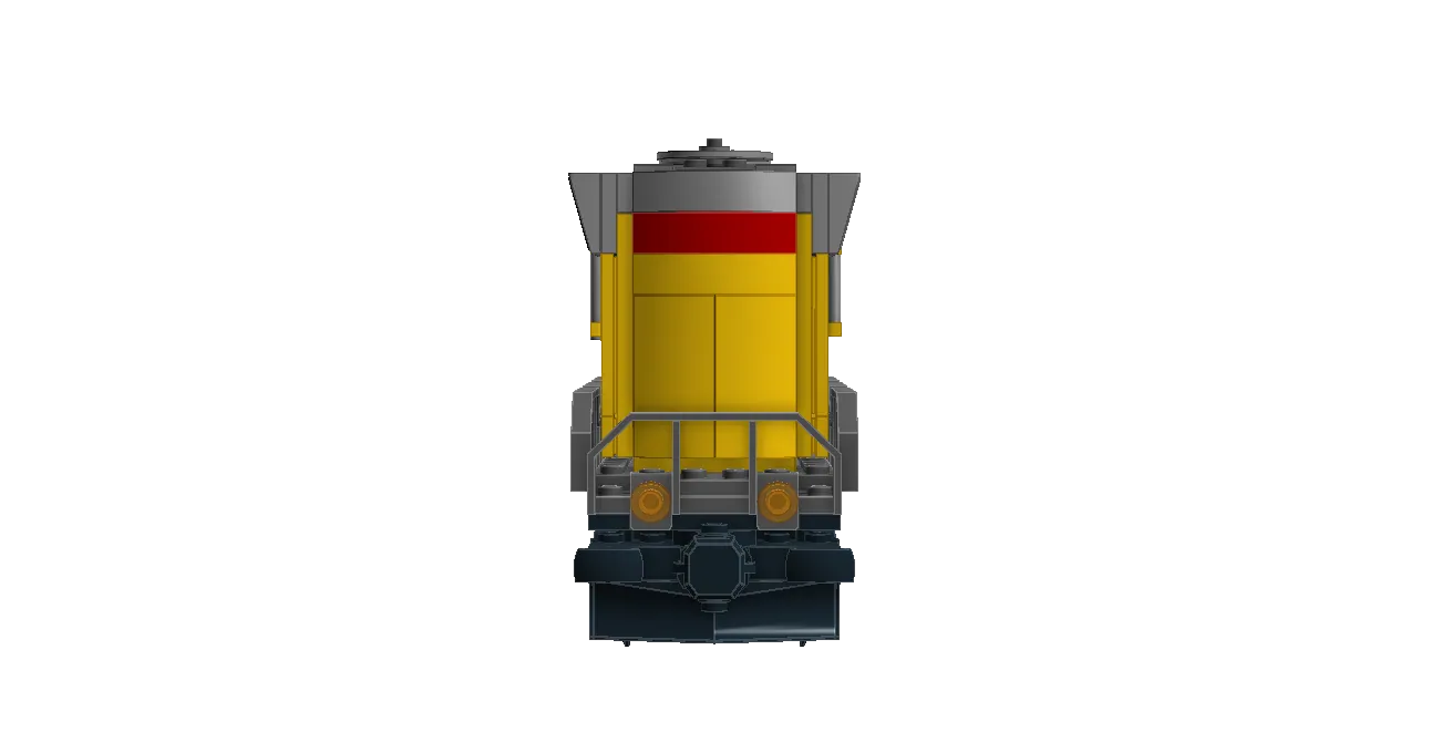 Yellow locomotive and coal train - possibly Union Pacific branded