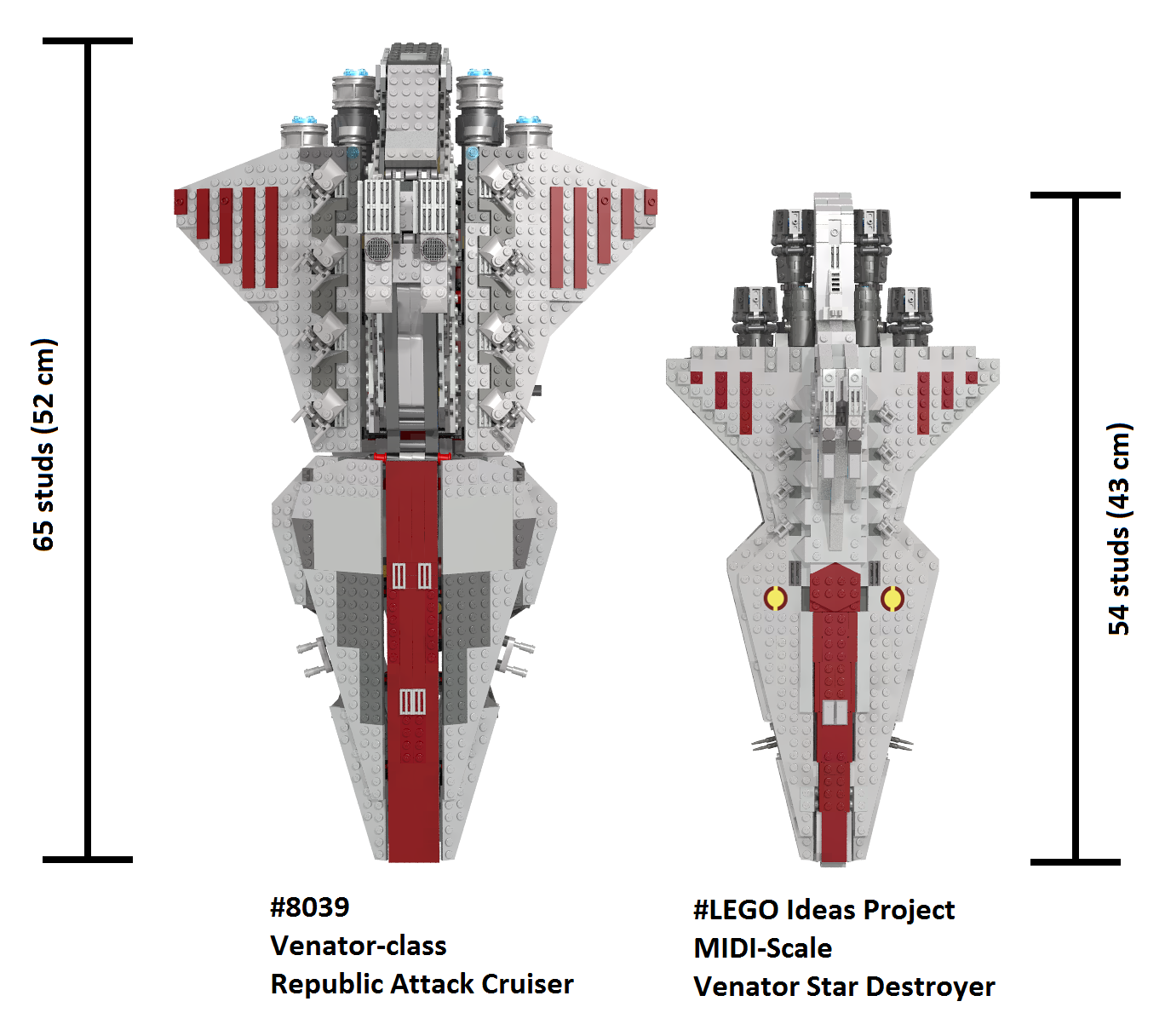 Comparison: LEGO 8039 Venator vs. my MIDI-Scale Venator Star Destroyer