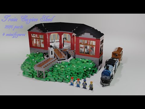 Lego train best sale engine shed